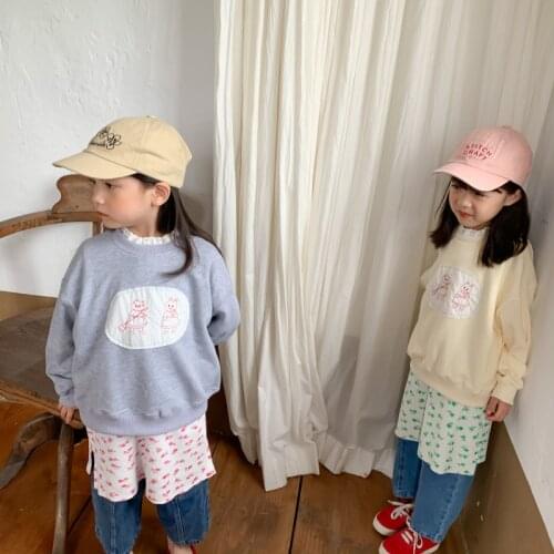 Children cartoon sweater cute girl Pullover loose 2021 autumn Korean little girl top baby shirt for girls