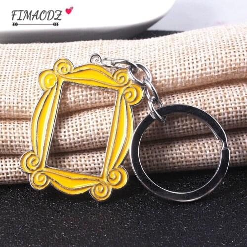 FIMAODZ Hot Sale TV Series Friends Keychain Frame Central Perk Coffee Time Lobster Pendant Metal Key Ring Chain for Best Friend