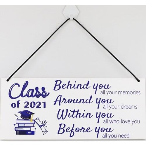 Class of 2021 Wooden Sign Photo Booth Prop Wood Sign Graduation Decorations Porch Sign Decorative Hanging Wood Signs