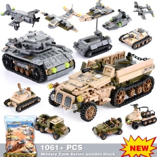 1061Pcs Military Iron Empire Tank Model Building Blocks Weapon Creator Army WW2 Soldiers Bricks Toys For Children