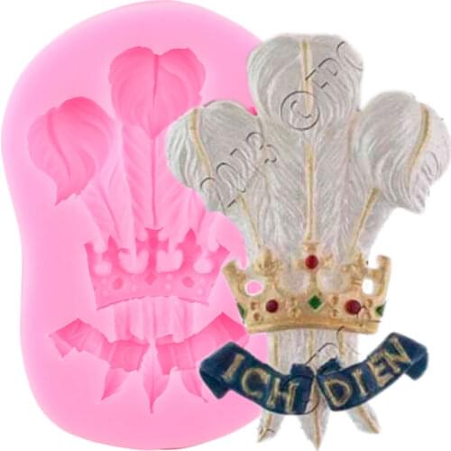 Royal Feathers Silicone Molds Wedding Cupcake Topper Fondant Cake Decorating Tools Candy Chocolate Moulds Cookie Baking Mould