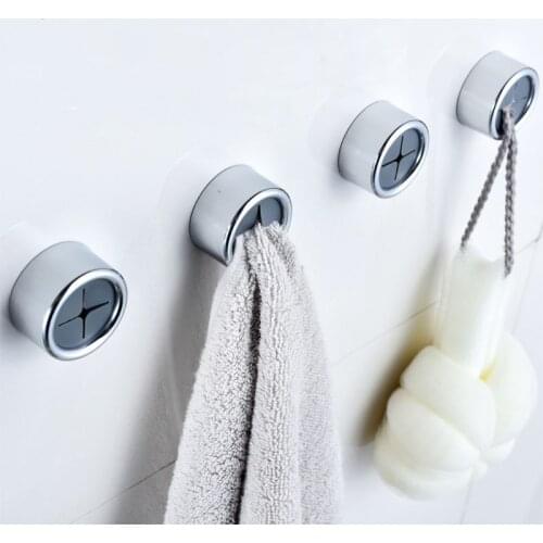 SFVEFVD Self Adhesive Round Towel Holder Wall Mount Wash Cloth Rack Storage Hook for Home Bathroom Kitchen Organization