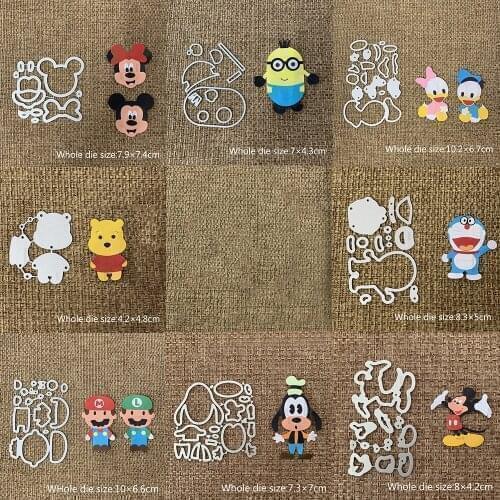 XLDesign Craft Metal Cutting Dies 9 kinds of Cartoon character Scrapbooking Paper Card Craft Album DIY Embossing Die Cuts