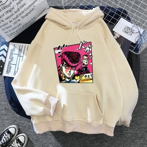 90S Cute JoJo Bizarre Adventure Hoodie Japanese Anime Men/women Funny Sweatshirt Harajuku Cartoon Hip Hop Clothes Male Hooded