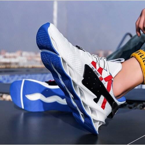 Men shoes trend comfortable and lightweight sports shoes casual shoes Mens running shoes Blade shark fin flying weaving leisure