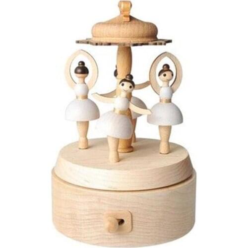 Muziekdoosje Home Decoration Accessories Caixa De Presente Muziek Wood Musica Carousel caja Musical Boite A Musique Music Box