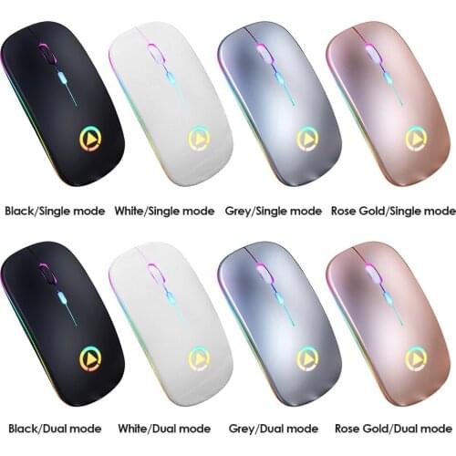 A2 4 Buttons Optical Mice Rechargeable Wireless Mouse 3 Gears 1600DPI Adjustable 2.4GHz Ergonomics for Home Office