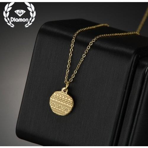 Diamon New Fashion Circular Roman Symbols Pendants Necklaces For Women Vintage Charm Gold Choker Christmas Birthday Gift