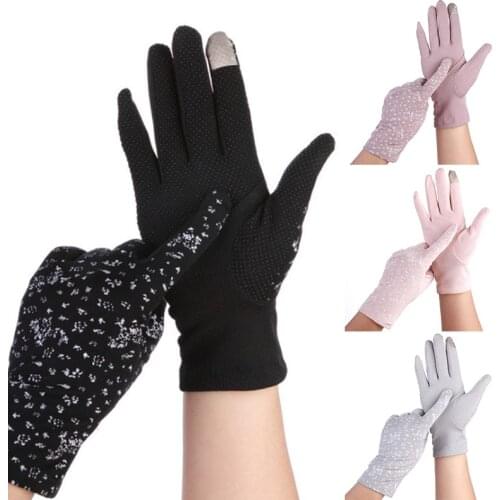 Women Pink Sunscreen Stretch Gloves Summer Spring Lady Touch Screen Anti Uv Slip Resistant Driving Glove Breathable Guantes