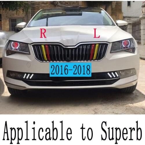 For Skoda Superb 2016 2017 2018 ABS Front Grille Trim in 3 Colors Car Styling Exterior Accessories