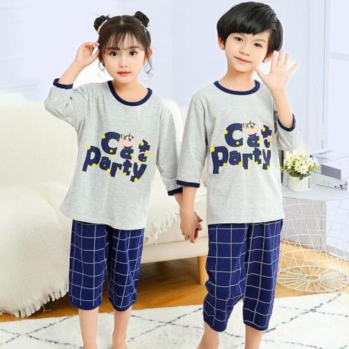 Baby Girls Pajama Sets Boy Letter Printing Pyjamas Kids Home Clothes Nightwear Childrens Clothing Sleepwear for Girl 2-13 Years