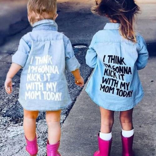 Fashion Toddler Baby Kid Boy Girl back Letter Print Long Sleeve Casual Blouse Dress Coat Spring Autumn Tops