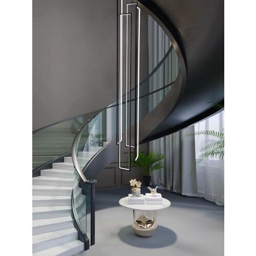 Light luxury villa chandelier loft duplex building hollow spiral staircase light simple fashion grandeur aluminum lamps