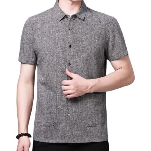 Shirts,Oversized Shirt,Summer Men, Solid Color T-Shirt, Square Collar, Button Decoration,Loose And comfortable,Stylish All-Match