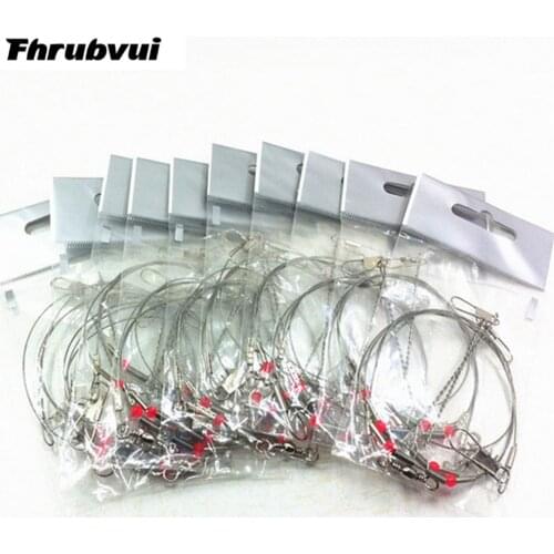 New 5/10/20Pcs/Pack Arms Stainless Steel Fishing Wire Leader Arms with Rigs Swivels Snap 2 Arm Fishing Tackle Tool