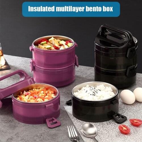 Stainless Steel Stackable Thermal Lunch Box 2/3/4 Tier for Student Home Accessories