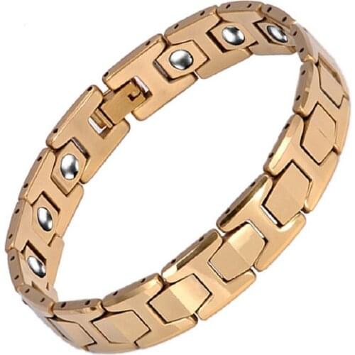 Stylish Magnetic Energy Bracelet with Health Stones-Tungsten Steel Germanium Bracelets Male Jewelry
