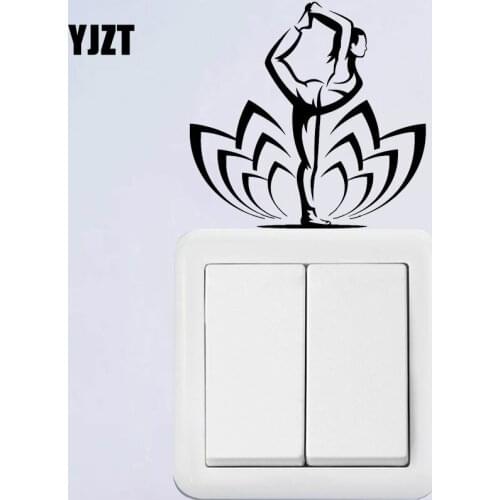 YJZT Yoga Studio Logo Pose Lotus Flower Vinyl Switch Decal-quality 8SS-2558