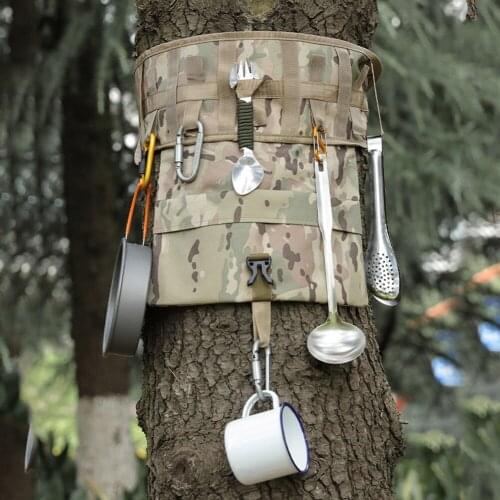 Outdoor Mulitifuction Camping Picnic Hanging Bag Tableware Storage Bag Portable Barbecue Cutlery Organizer Tableware Bag
