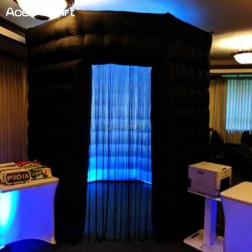 Unique 8ft Octagon Photo Booth Tent Black Inflatable Photobooth With Led For Selfie Photography Offered by "Ace Air Art"