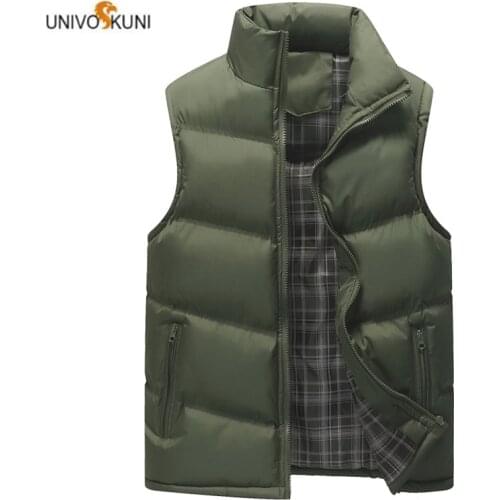 UNIVOS KUNI 2019 Men Warm Down Vest Couple Soild Color Woman Winter Casual Business Male Slim Fit Big Size 4XL Q6040