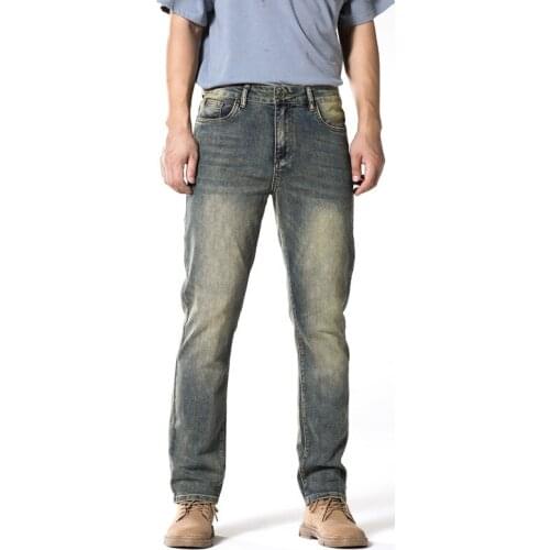 Vintage Blue Men Jeans Pants Classic Water wash Men Trousers Straight Denim Jeans For Male Clothing