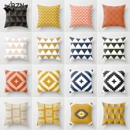 Vintage Geometric Decorative Polyester Pillowcase Exotic Retro Cushion Cover for Car Home Living Room 45X45cm Fundas De Cojin