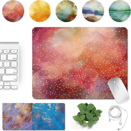 Waterproof Mousepad for PU Leather Computer Desk Mouse Mat Non-Slip Office Desk Accessories Fashion Background Pattern Series
