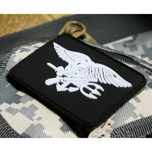 US NAVY SEAL TEAM TRIDENT LOGO 3D PVC TACTICAL ARMY RUBBER PATCH BADGE For Backpack Jacket