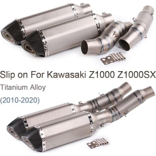 Slip on For Kawasaki Z1000 Z1000SX 2010-2020 Motorcycle Full Exhaust System carbon fiber Muffler Left and Right Exhaust Muffler