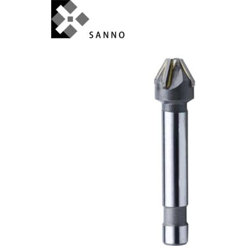 YG alloy D16 - D25 4 flutes milling cutter 120 / 90 / 60 degree straight shank chamfer cutter tools