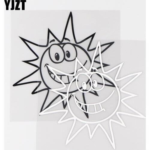 YJZT 13.6×14CM Naughty Sun Fun Car Body Decoration Vinyl Car Stickers Decals Black / Silver 10A-0446
