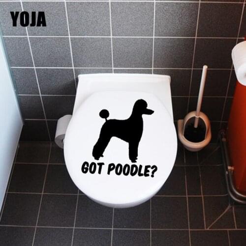 YOJA 22.6X23.1CM Got Poodle Toilet Decal Home Decor Wall Sticker Dog Labradoodle T5-1456