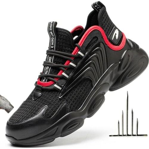 Safety Shoes With Steel Toe For Men Indestructible Work Sneakers Breathable Steel Toe Work Boots