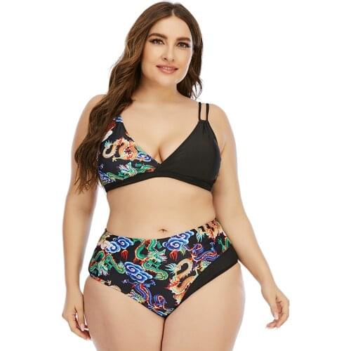 Female Swimsuit Plus Size Women Swimwear 2021Summer New High Waist Bikinis Set Larges Big Size Swimming Bathing Beachwear Suits