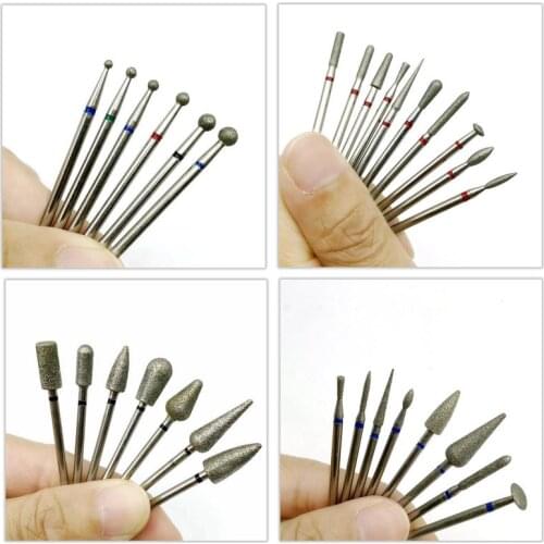10pcs/set Diamond Nail Drill Bit for Manicure Cutter Dental Diamond Grinding Polish Burs Dental Lab Polisher