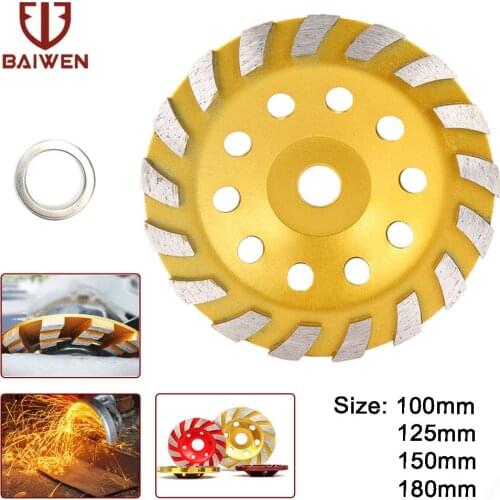 100mm/125mm/150mm/180mm Diamond Grinding Wheel Disc Bowl Shape Concrete Grinding Cup Cutter Blade for Granite Stone Ceramics
