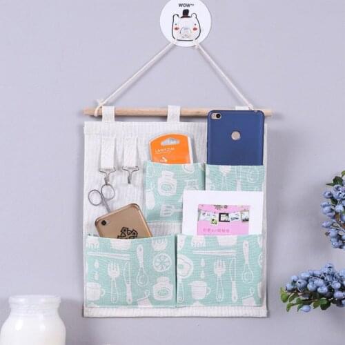 2018 Professional Door Hanging Bag Cotton Linen Waterproof Multi Pockets Wall Mounted Storage Organizer Space Saving Storage Bag