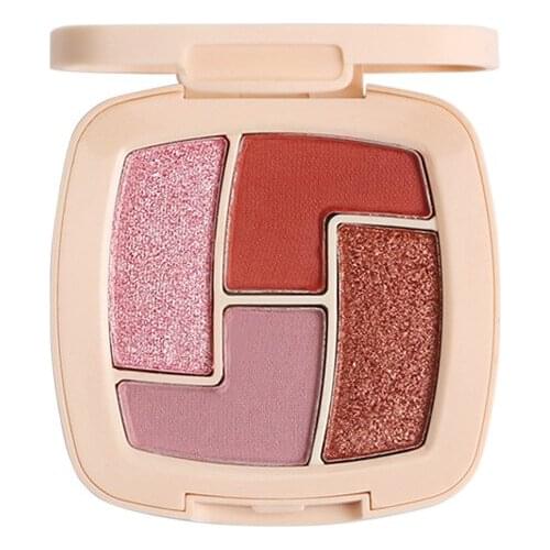 4 color mini portable eyeshadow palette caramel pudding peach oolong color eyeshadow set natural long-lasting eye makeups