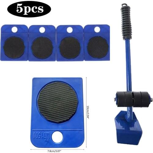 Furniture Mover Tool Set Professional Heavy Stuffs Transport Lifter Wheeled Mover Roller With Wheel Bar Moving Hand Device 5pcs