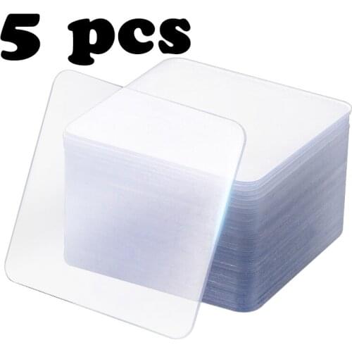 5pcs Transparent Double-sided Sticker Magic Powerful Hardware Tape Multifunctional Nano Seamless Tape Sticky Anti-Slip Pads