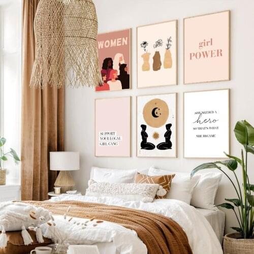 Abstract Woman Illustration Canvas Painting Indie Pop Decoration Poster Boho Style Print Wall Art Decorative Picture Home Decor