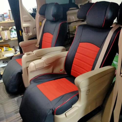 AutoDecorun Perforated Genuine Leather Seat Covers for TOYOTA ALPHARD Accessories Seat Cover Cowhide 7 Seats Complete Protectors