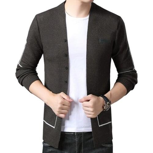 TFETTERS Brand Men Knitted Button Cardigans Sweaters New Casual Men Pullover V-Neck Outerwear Clothing Autumn Winter Knitted