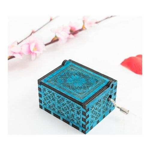 Harried Cranked wooden Music Box Christmas new year birthday for Children