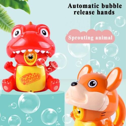 Children Cartoon Dinosaur Squirrel Automatic Bubble Machine Kids Bathtub Toy