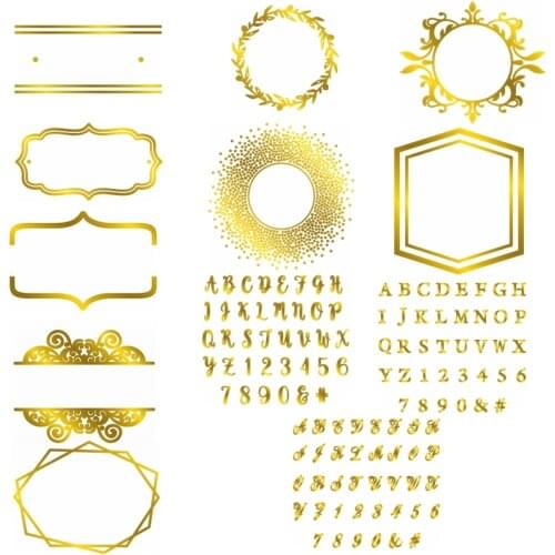 Edges Frame Alphabets Mixed Shape Hot Foli Plates Dies Stencil Scrapbook Album Embossing For Gift Card Making Handcrafts Decor
