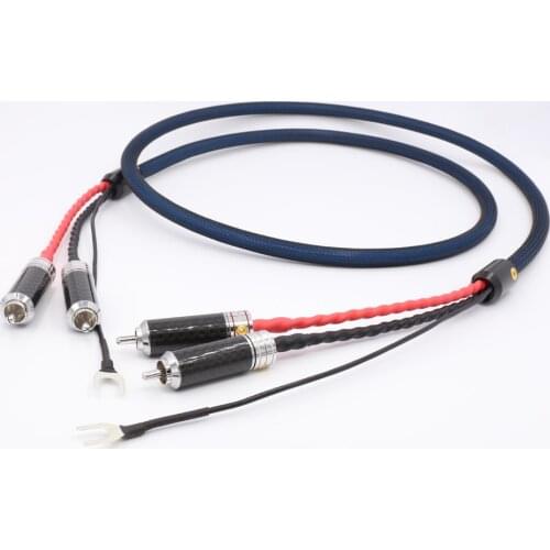 Hifi LC801 5N OFC Silver Plated cable Tonearm (Phono) Cable 2 RCAs TO 2RCAs Tonearm Cable RCA-RCA