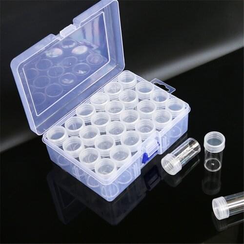 HUACAN 24 Bottles 5D Diamond Painting Tools Accessories Diamond Embroidery Storage Box Carry Case