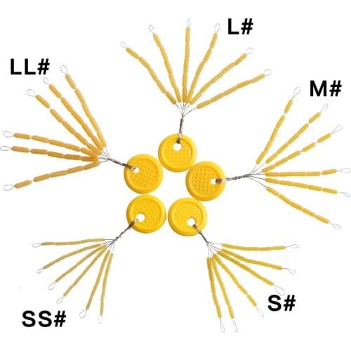 Hyanea 210pcs/lot Rubber Cylinder Floating Float Stops Space Beans Stopper Bobber Connector Line For Fishing Tackle